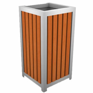 BASURERO RECTANGULAR METAL MADERA